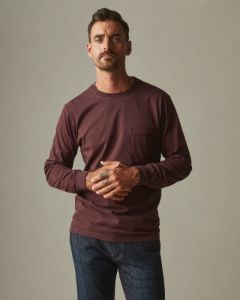Men's Heavyweight Pocket Long Sleeve Tee - Puce sold by American Giant