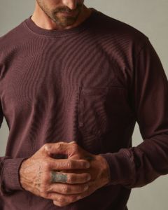 Men's Heavyweight Pocket Long Sleeve Tee - Puce sold by American Giant