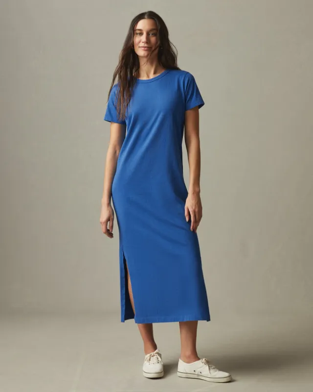 Women's Midi Tee Dress - Essential Blue sold by American Giant