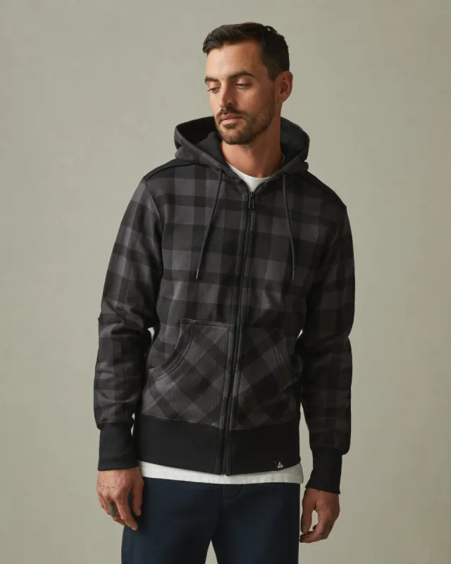 Classic Full Zip - Stealth Plaid made by American Giant