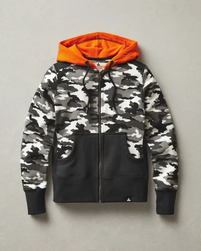 Women's Classic Full Zip - Black White Camo Vault sold by American Giant
