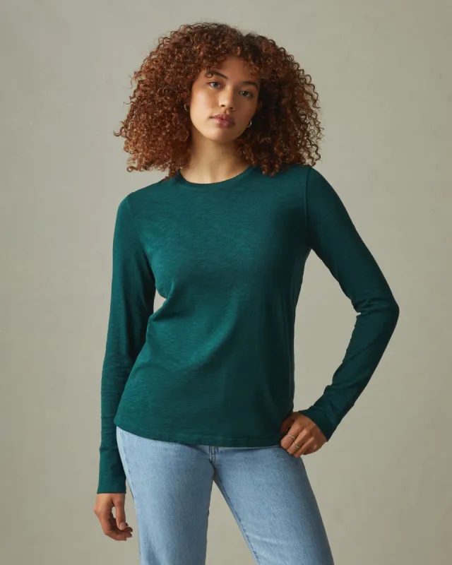 Premium Slub Crew Tee Long Sleeve - Monstera Green sold by American Giant