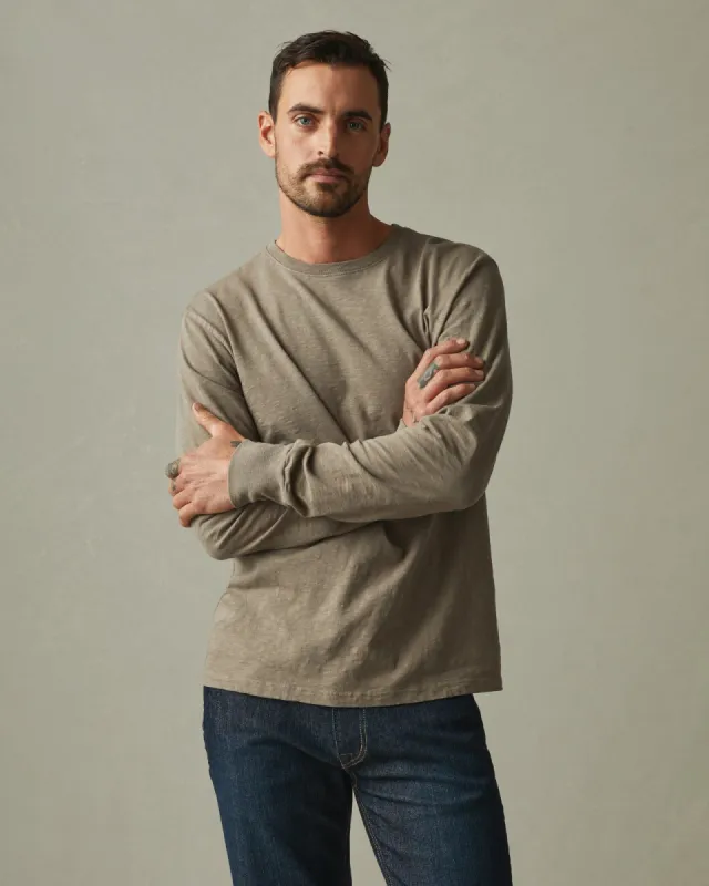 Premium Slub Crew Tee Long Sleeve - Fallen Rock sold by American Giant