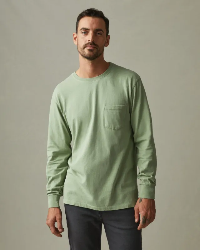 Heavyweight Pocket Tee Long Sleeve - Cool Green sold by American Giant