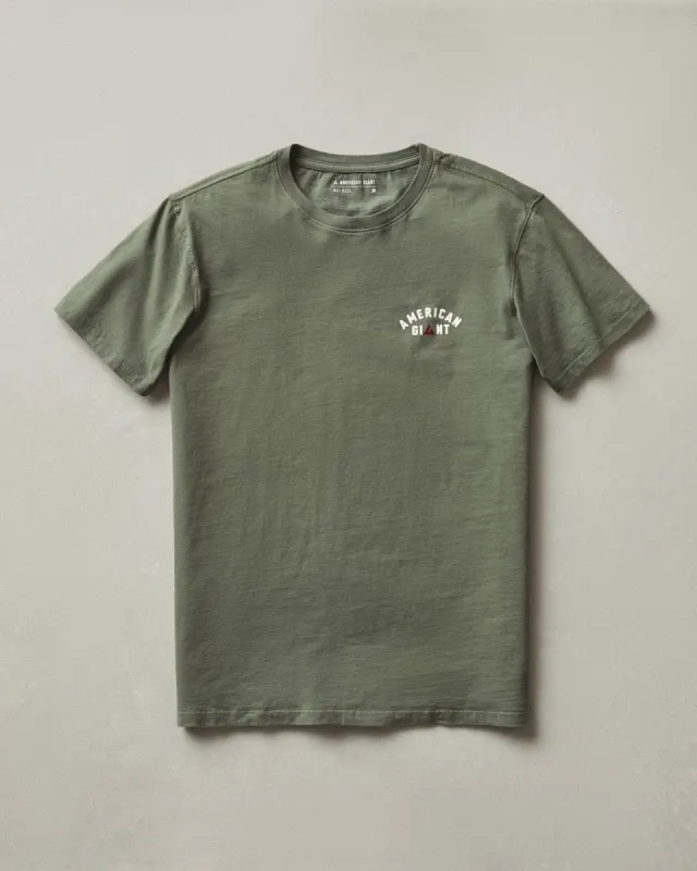 Men's Classic Cotton Crew Logo Tee - Mulled Basil sold by American Giant