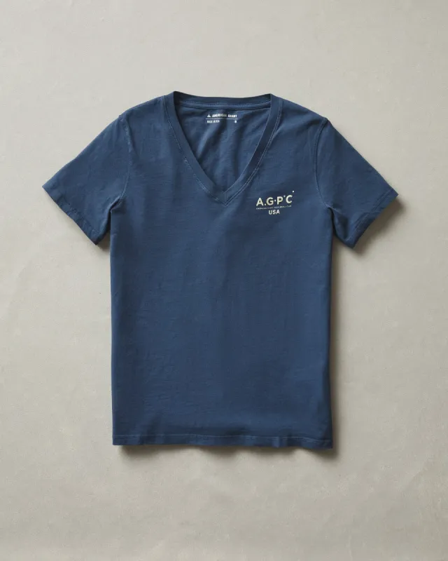 AGPC: Women's Classic Cotton V-Neck Tee - Nautical Blue sold by American Giant