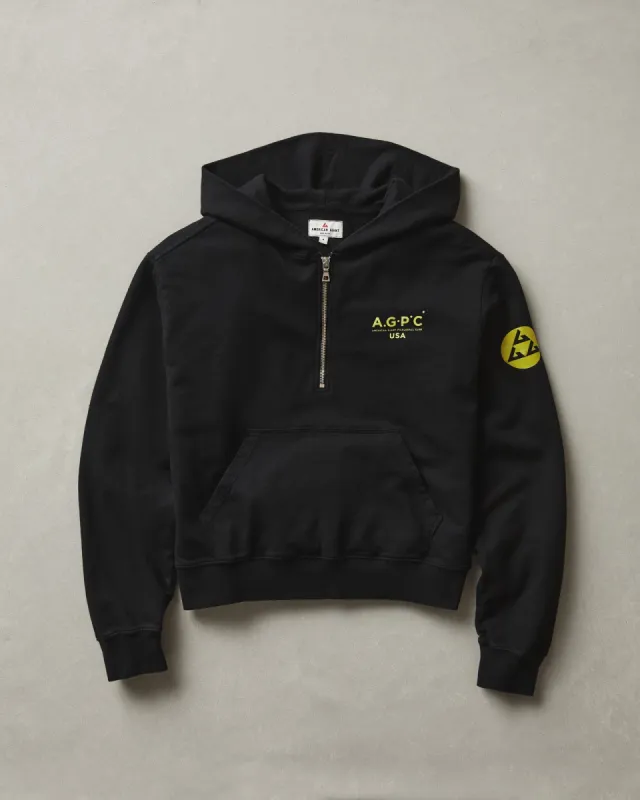 AGPC: Women's Lightweight Cotton Half Zip Hoodie - Black sold by American Giant