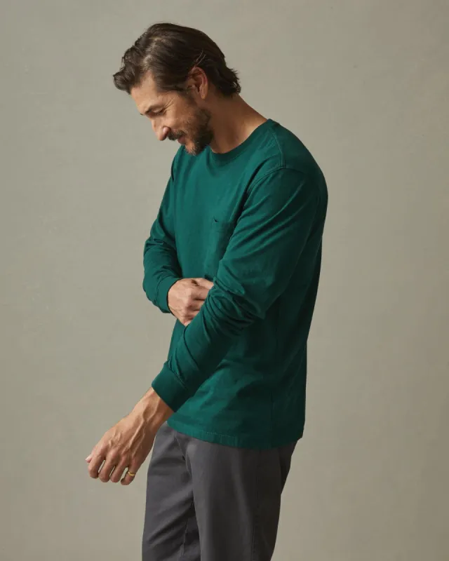 Classic Cotton Crew Tee Long Sleeve - Monstera Green sold by American Giant