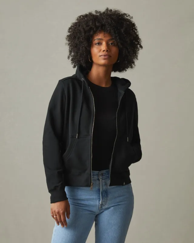 Relaxed Classic Full Zip - Black sold by American Giant