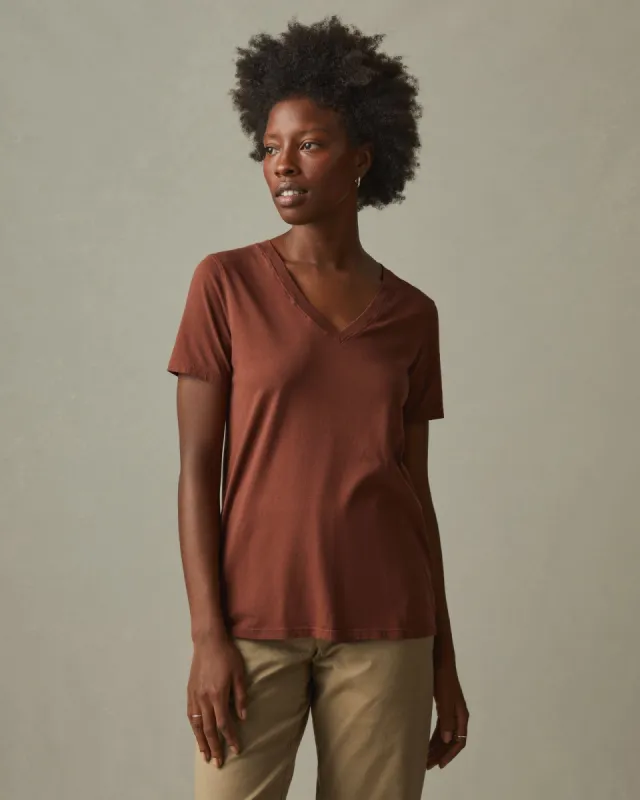 Classic Cotton V-Neck Tee - Sequoia Red sold by American Giant