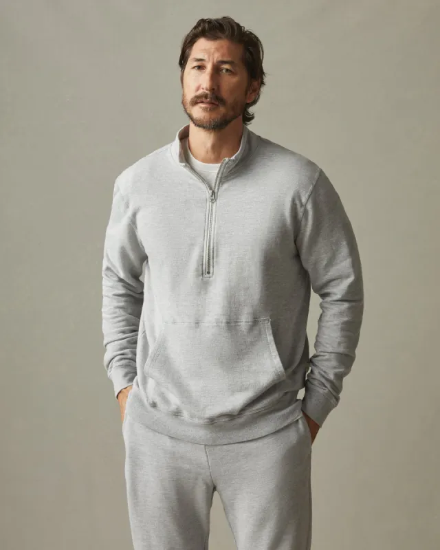 Lightweight Cotton Half Zip - Ash Heather sold by American Giant