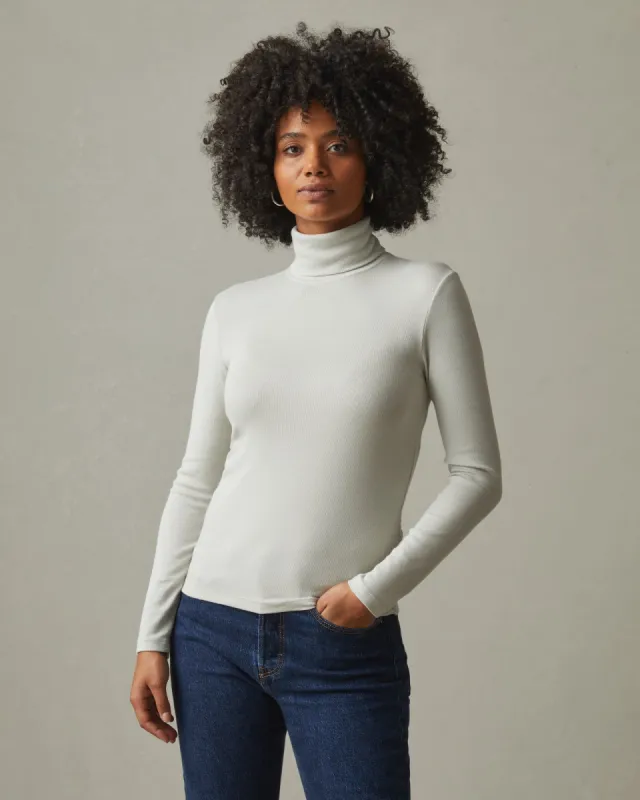 Micro Rib Turtleneck - White Onyx sold by American Giant