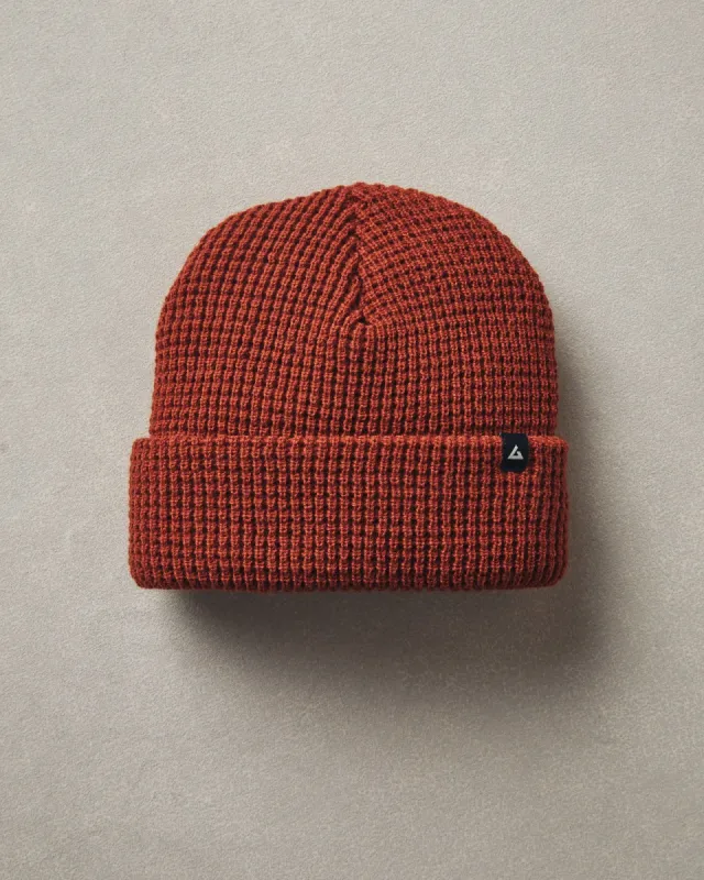 Waffle Cut Beanie - Rust, One Size sold by American Giant