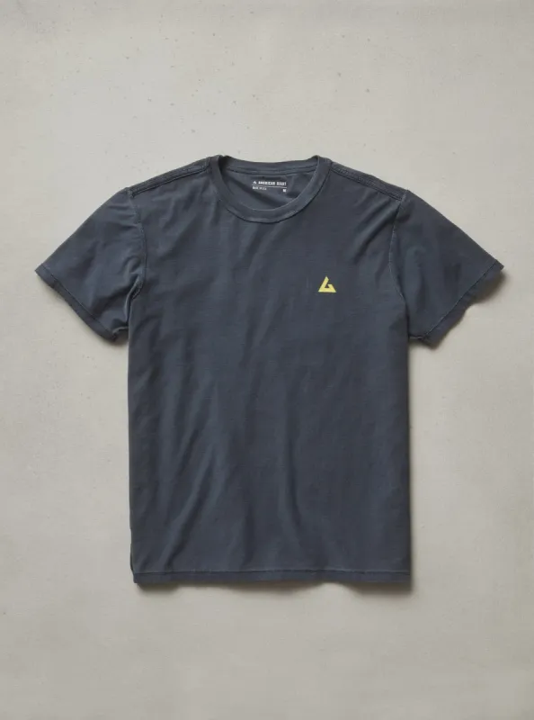 Women's Sun Faded Crew Tee - Navy sold by American Giant