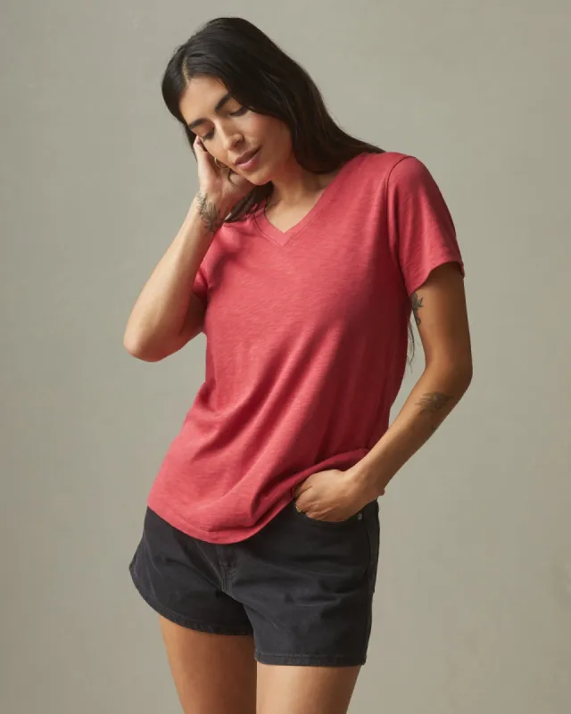 Premium Slub V-Neck Tee - Southwest Red sold by American Giant