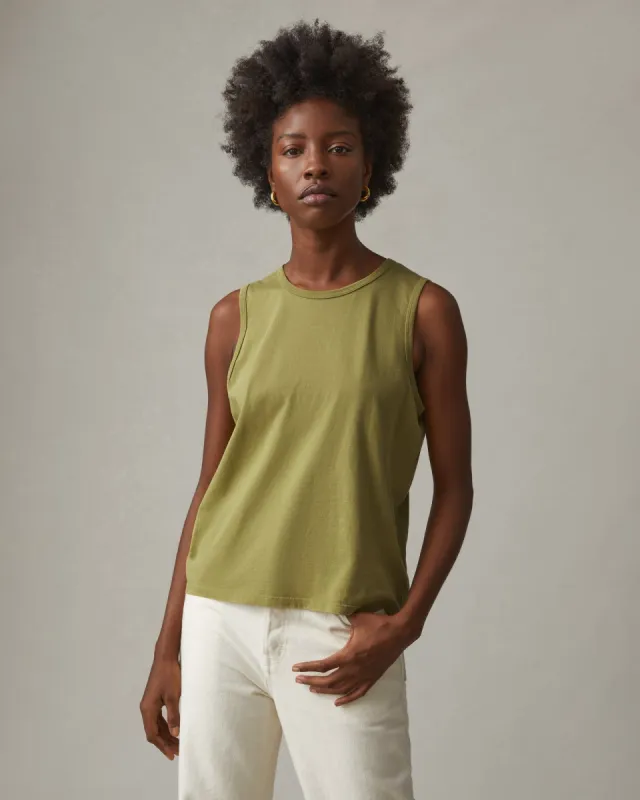 Classic Cotton Boxy Tank - Peat Moss sold by American Giant