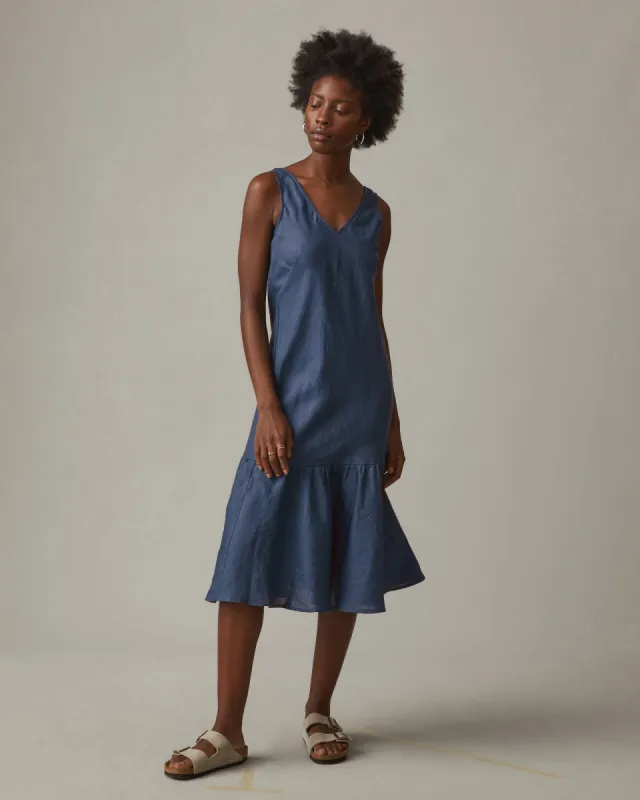 Easy Linen Dress - Nautical Blue sold by American Giant