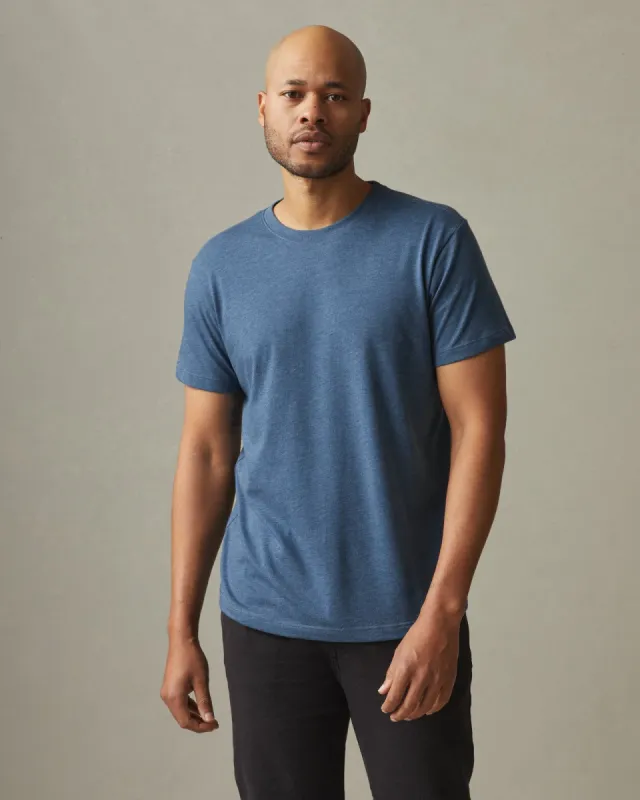 Classic Cotton Crew Tee - Blue Storm Heather sold by American Giant