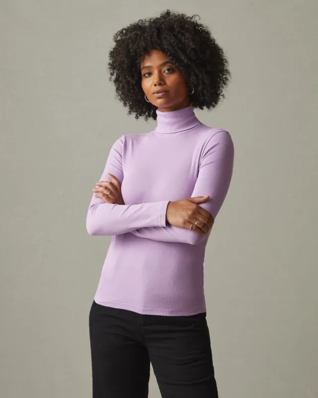 Micro Rib Turtleneck - Light Violet sold by American Giant