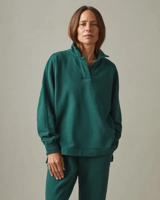 Premium Midweight Polo Sweatshirt - Monstera Green sold by American Giant