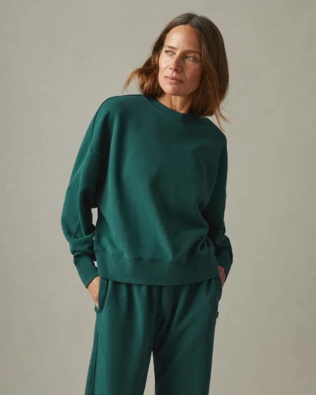 Women's Premium Midweight Oversized Crew - Monstera Green sold by American Giant