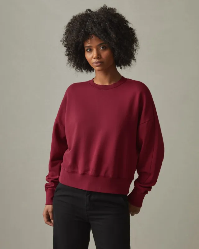 Women's Premium Midweight Oversized Crew - Bonfire Red sold by American Giant