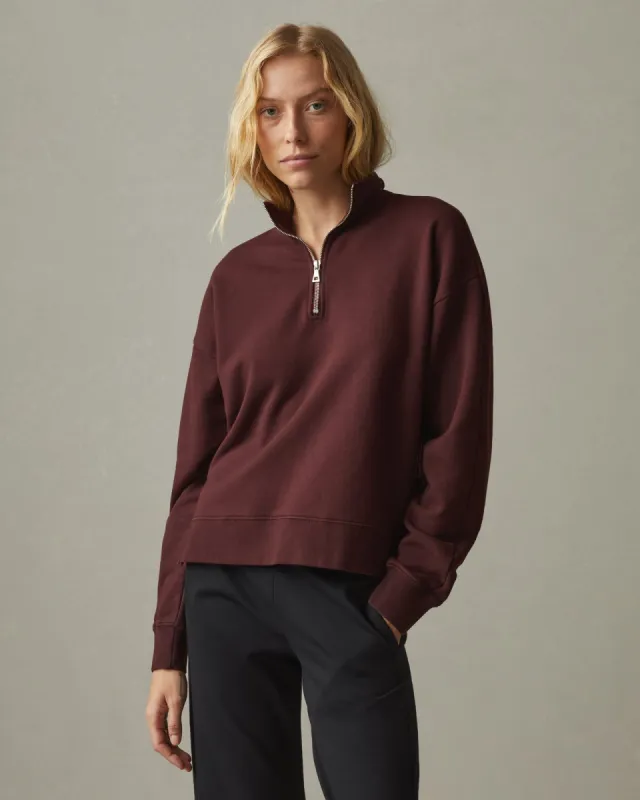 Premium Midweight Half Zip - Burnt Fig sold by American Giant
