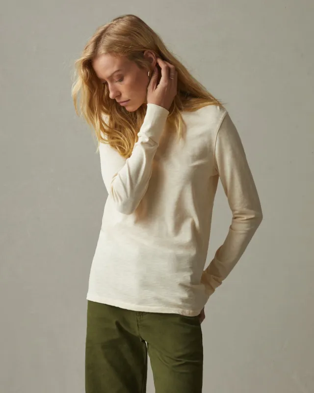 Premium Slub Crew Tee Long Sleeve - Egg Shell sold by American Giant