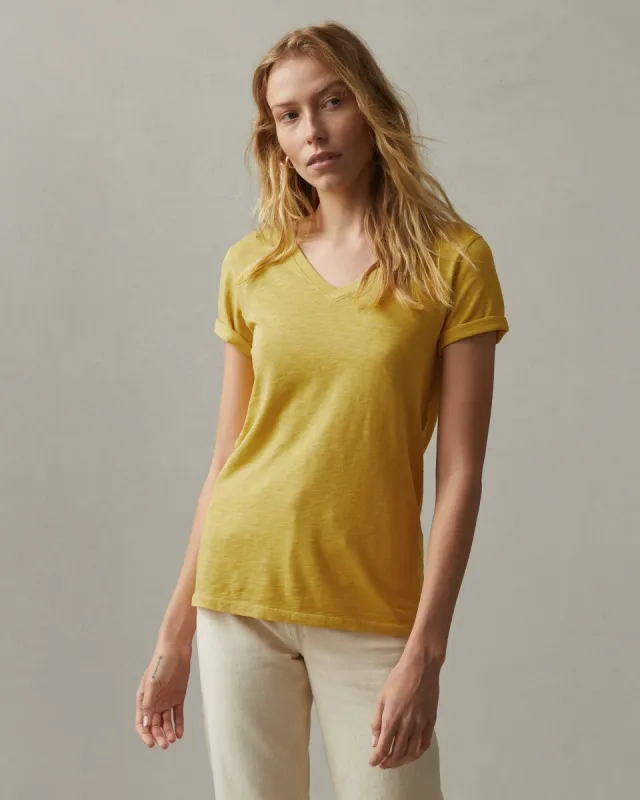 Premium Slub V-Neck Tee - Flaxen sold by American Giant
