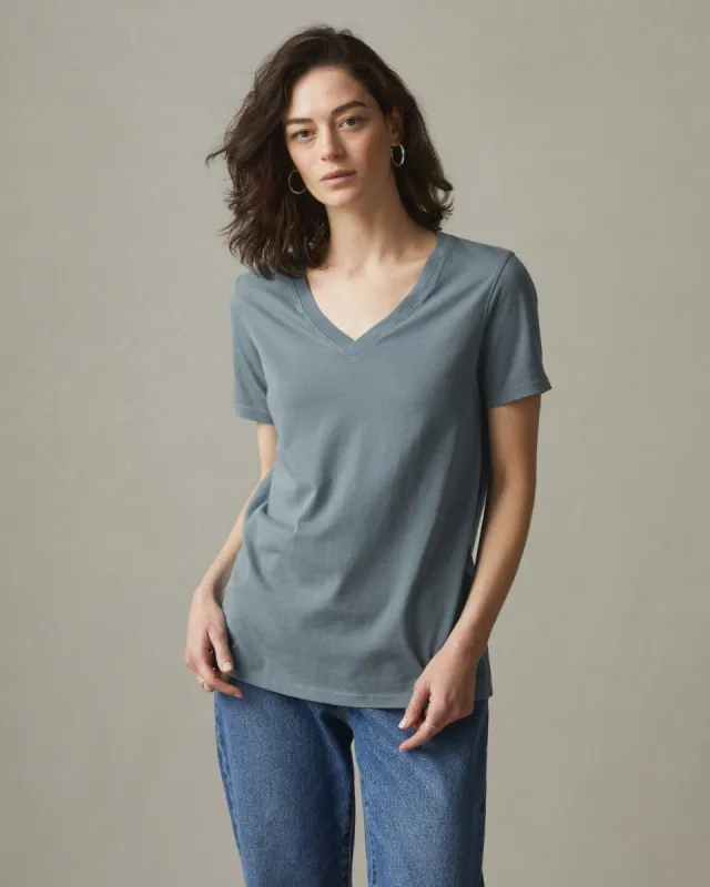 Classic Cotton V-Neck Tee - Lead sold by American Giant