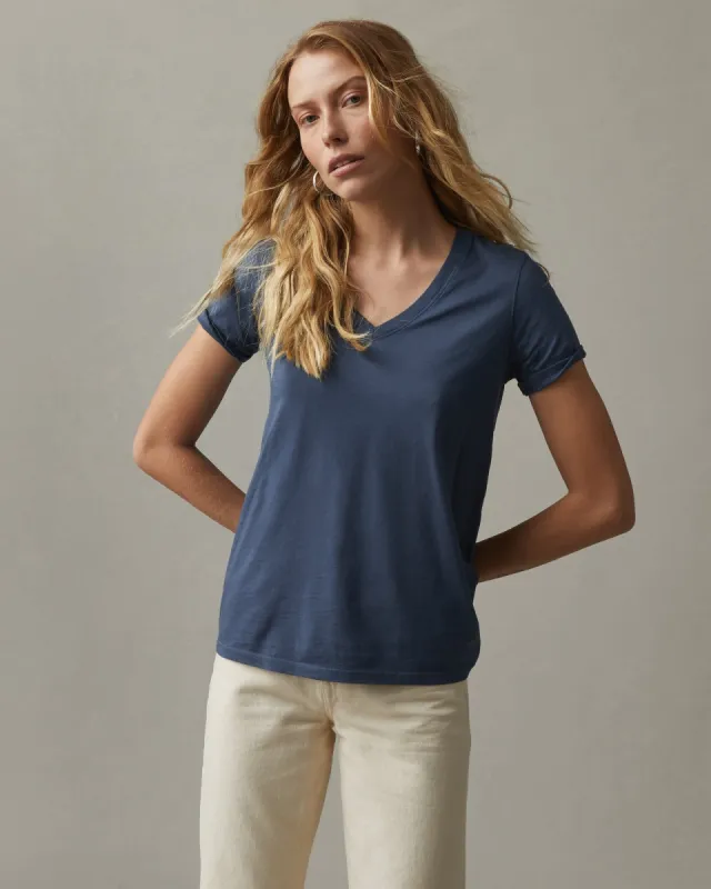 Classic Cotton V-Neck Tee - Nautical Blue sold by American Giant