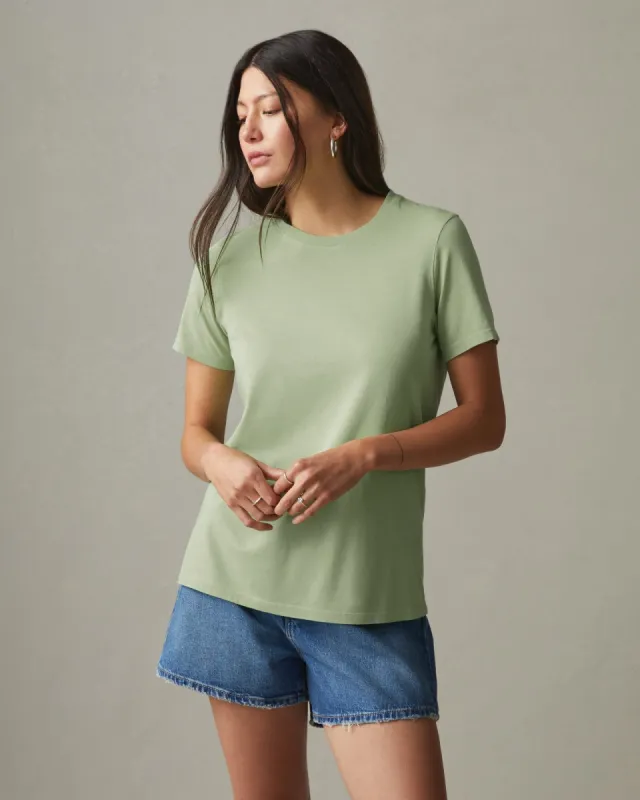 Women's Classic Cotton Crew Tee - Forest Shade sold by American Giant