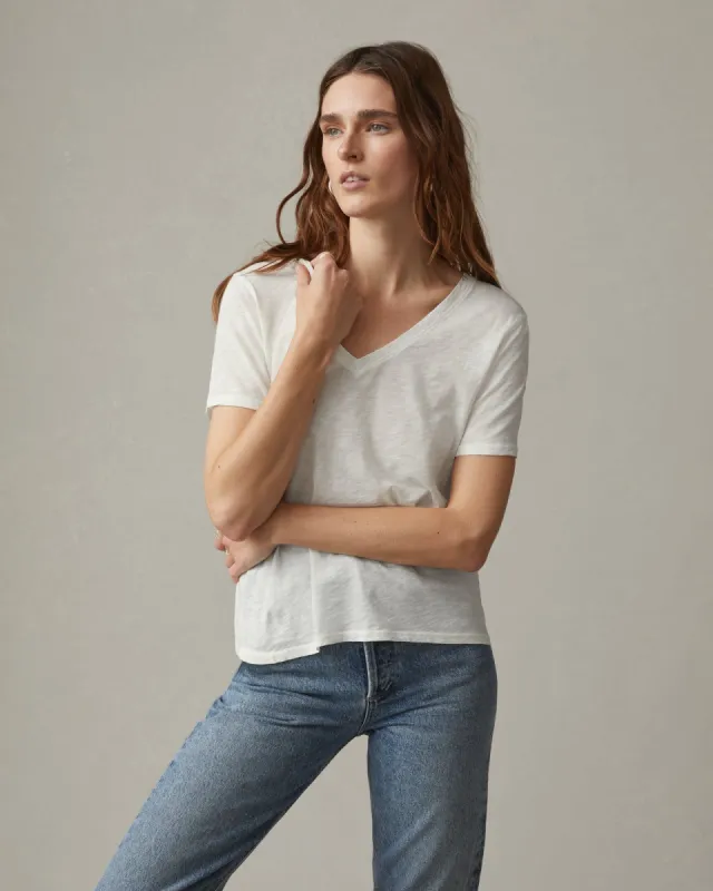 Airy Supima V-Neck Tee - Bone sold by American Giant