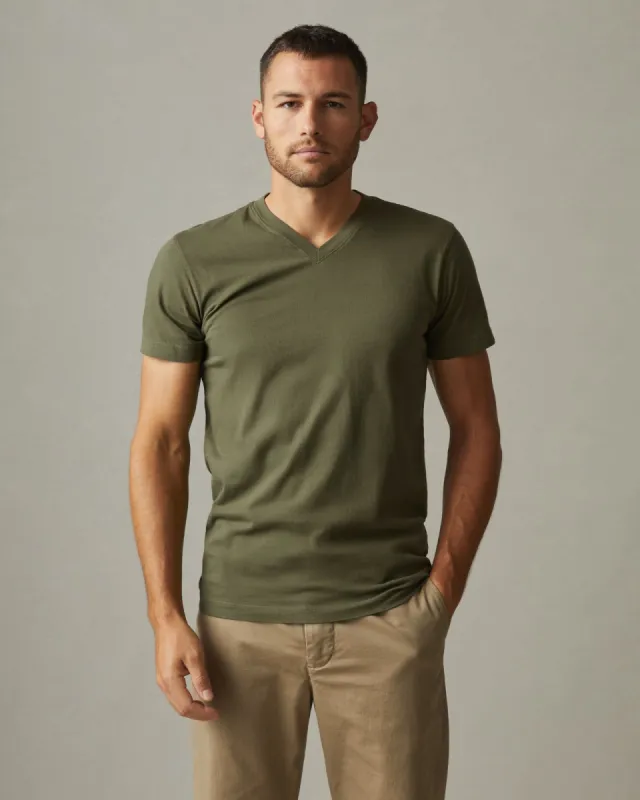Classic Cotton V-Neck Tee - Moss sold by American Giant