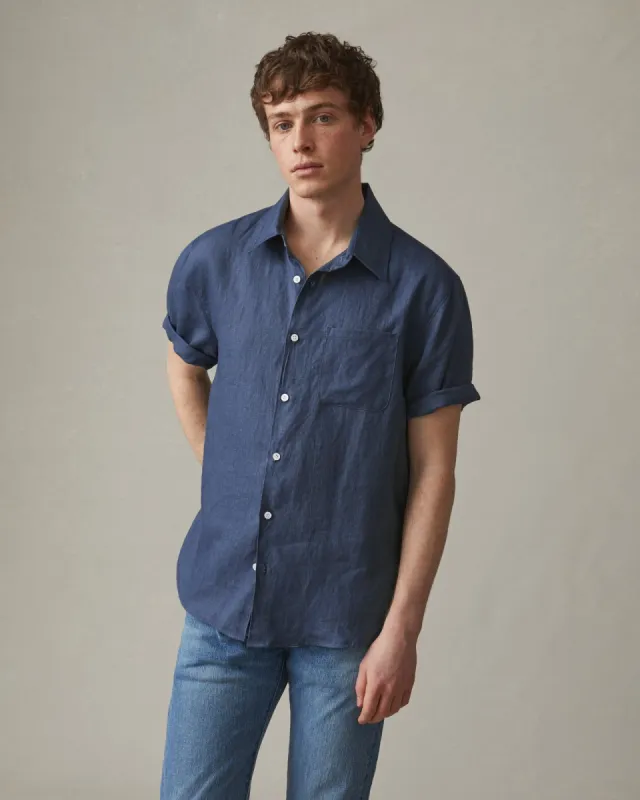 Easy Linen Shirt - Nautical Blue sold by American Giant
