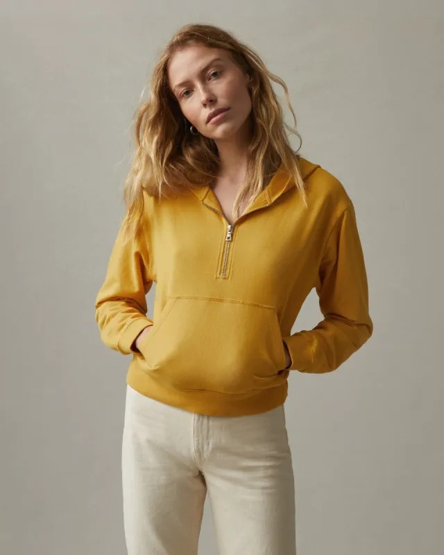 Lightweight Cotton Half Zip Hoodie - Yellow Blaze sold by American Giant