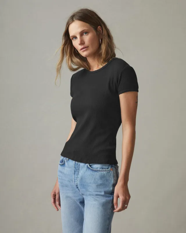 Women's Baby Tee - Black sold by American Giant