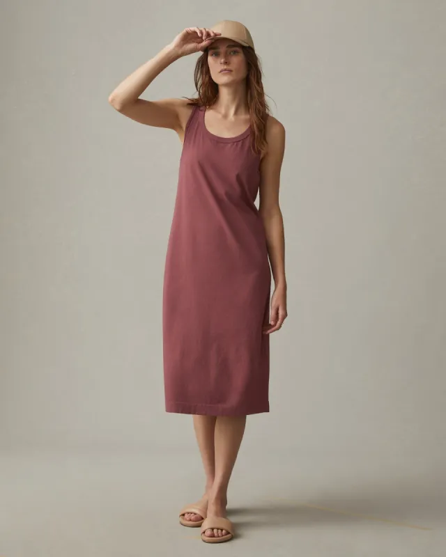 Women's Racer Tank Dress - Currant sold by American Giant