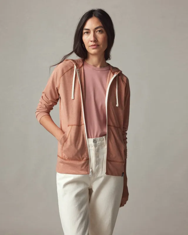Lightweight Full Zip - Burnt Clay Heather sold by American Giant