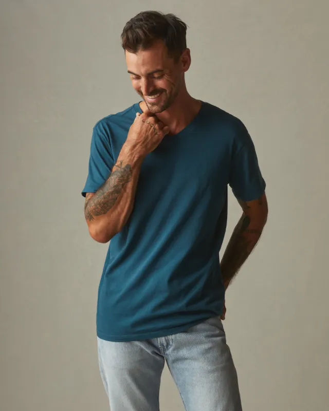 Classic Cotton V-Neck Tee - Blue Mountain sold by American Giant