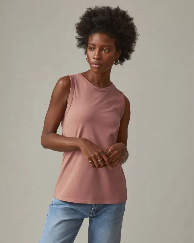 Classic Cotton Muscle Tank - Withered Rose sold by American Giant