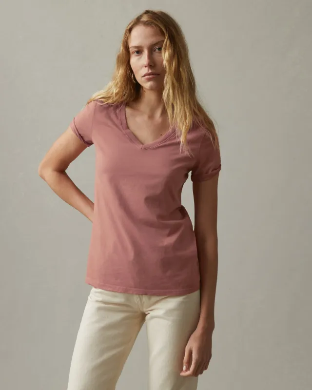Classic Cotton V-Neck Tee - Withered Rose sold by American Giant