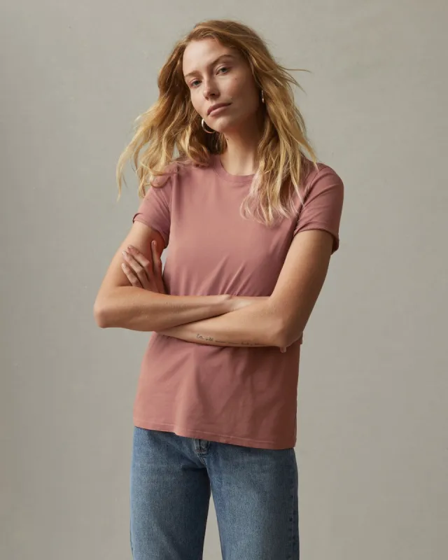 Classic Cotton Crew Tee - Withered Rose sold by American Giant