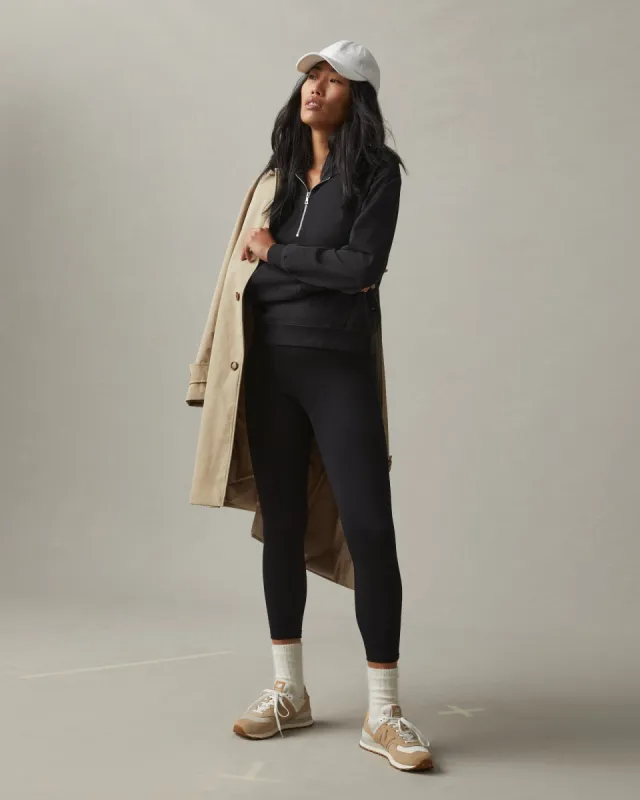 Lightweight Cotton Half Zip Hoodie - Black sold by American Giant