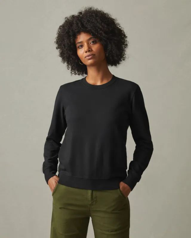 Lightweight Cotton Crew Sweatshirt - Black sold by American Giant