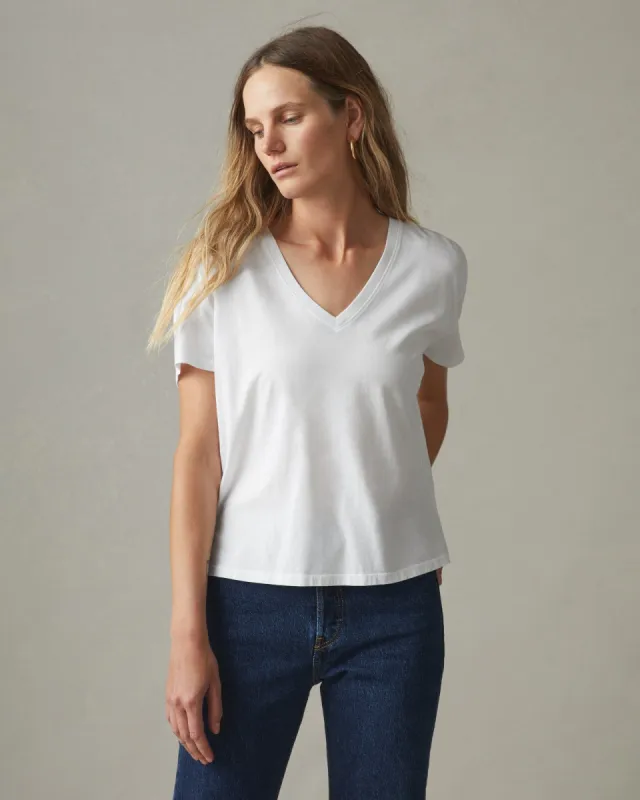 Classic Relaxed V-Neck Tee - White sold by American Giant