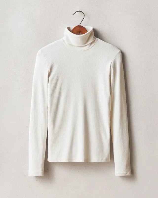 Rib Turtleneck - Egret sold by American Giant