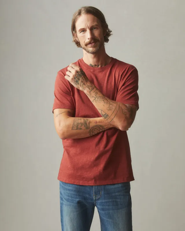 Men's Premium Slub Crew Tee - Burnt Pepper sold by American Giant