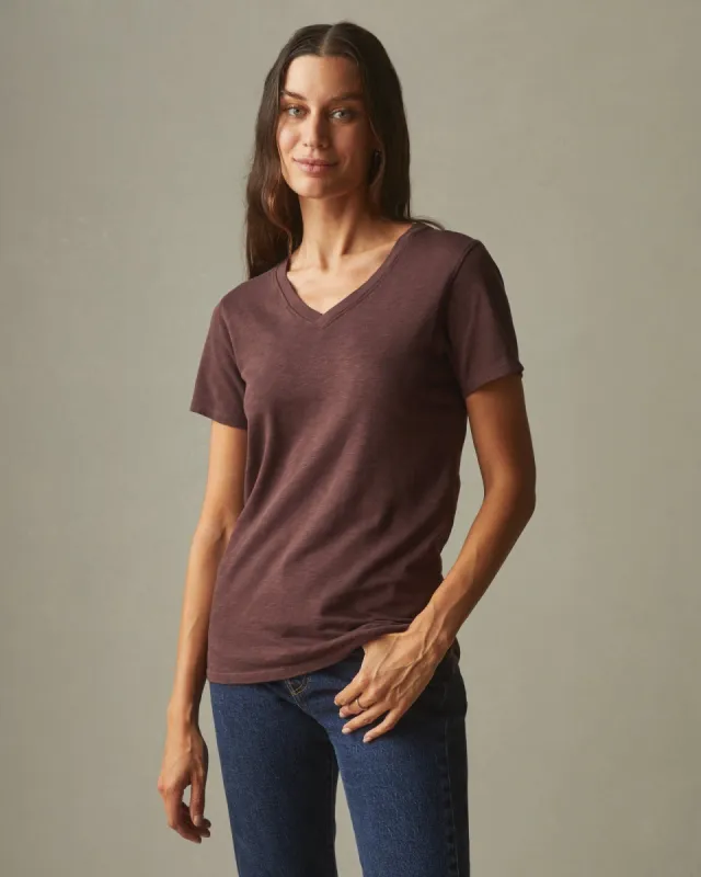 Women's Premium Slub V-Neck Tee - Puce sold by American Giant