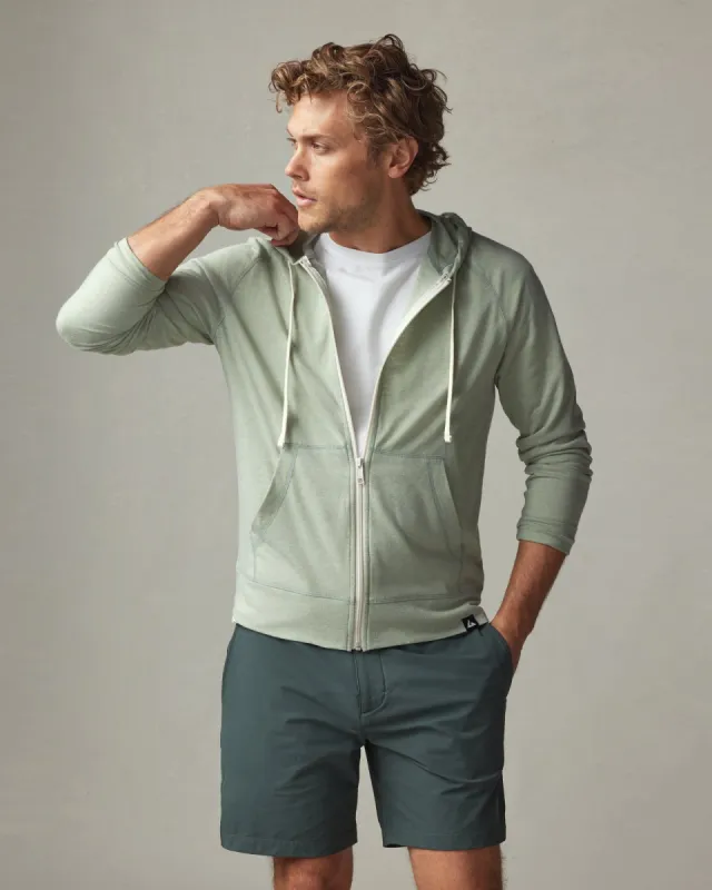 Lightweight Full Zip - Iceberg Green Heather sold by American Giant